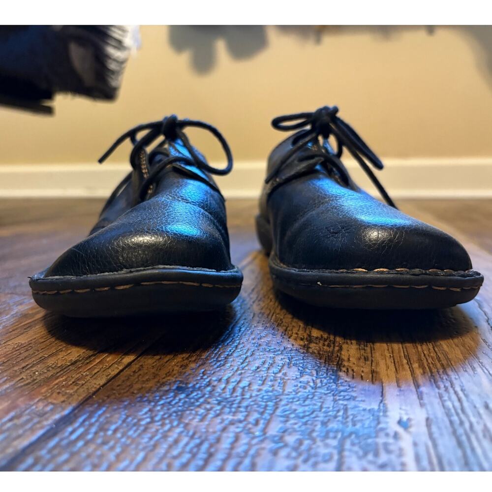 Bolo Cake 13 Black Leather Round Toe Lace Up Oxford Size 10 - Picture 3 of 7